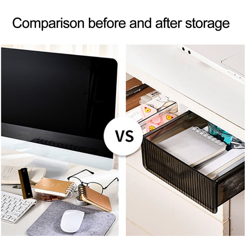 Výsuvný organizér pod zásuvku stola, samolepiaci posuvný držiak organizéra na upevnenie na stôl