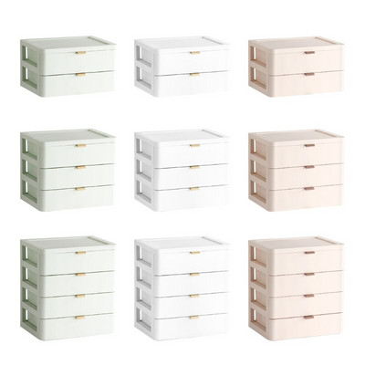 68UE 2/3/4 Layers Desktop Drawer Storage Box Mini kosmētiskā aplauzuma kārtošanas konteiners Plastmasas juvelierizstrādājumu futrālis Dažādu piederumu organizators