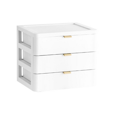 68UE 2/3/4 vrstvy Stolná zásuvková úložná skrinka Mini kozmetická organizér na make-up Plastové púzdro na šperky Organizér na drobnosti