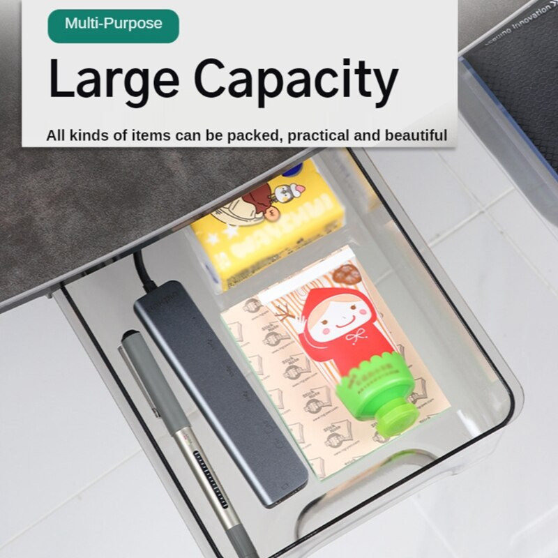 Ladica stola Ispod ladice stola Kutija za pohranu za uredsku spavaću sobu Skrivena mala ladica stola Samoljepljive ladice stola za šminkanje