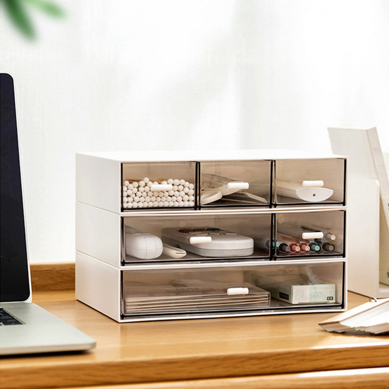 Sertar Desktop Cutii de depozitare cosmetice Decorare 1/2/3 Grile Durabil PE Organizator creativ ABS