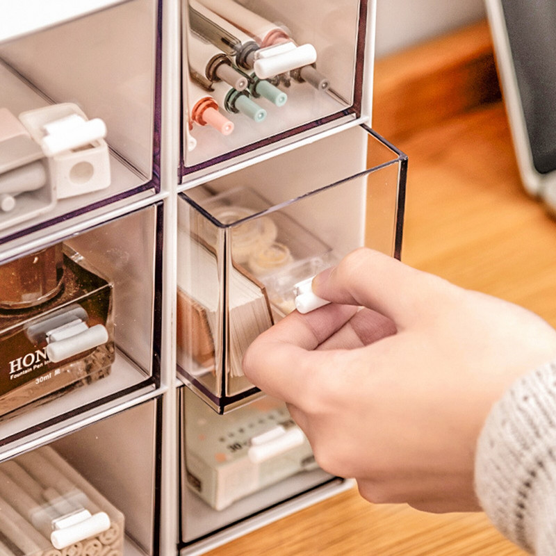 Sertar Desktop Cutii de depozitare cosmetice Decorare 1/2/3 Grile Durabil PE Organizator creativ ABS