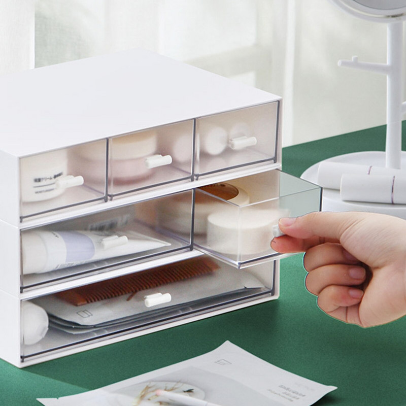 Sertar Desktop Cutii de depozitare cosmetice Decorare 1/2/3 Grile Durabil PE Organizator creativ ABS