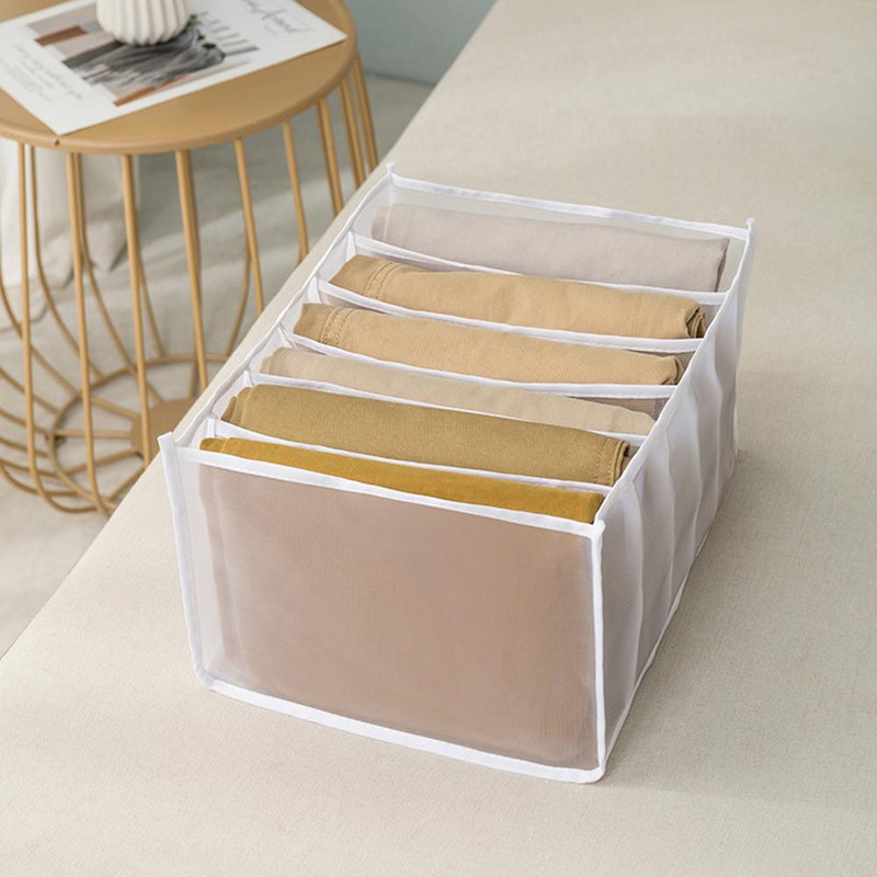 Úložný box na džínsy, skladací umývateľný šatník, organizér na oblečenie, sieťovaný organizér na oblečenie, deliaca priečka zásuviek