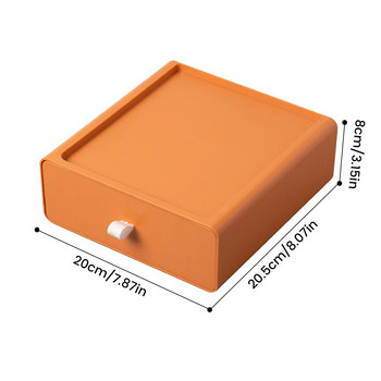 Κουτί αποθήκευσης επιτραπέζιου συρταριού Συρτάρια αποθήκευσης γραφείου με δυνατότητα στοίβαξης με λαβή μεγάλης χωρητικότητας Macaron Desktop Organizer Box επαναχρησιμοποιήσιμο