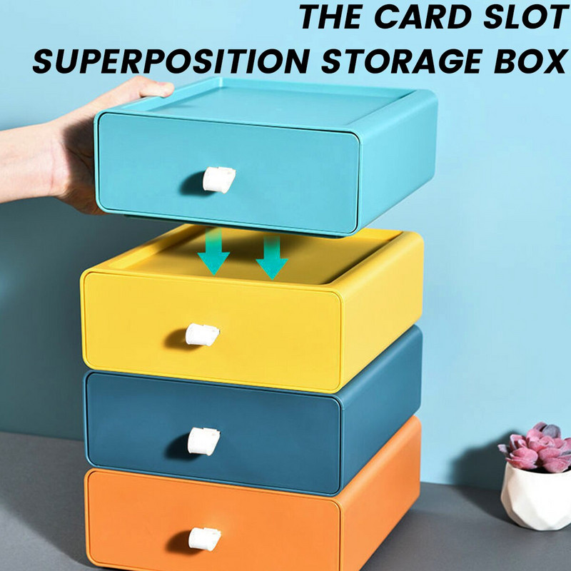 Úložný box na stôl so zásuvkami, stohovateľné zásuvky na stôl s rukoväťou, veľkokapacitný organizér na makaróny, opakovane použiteľný