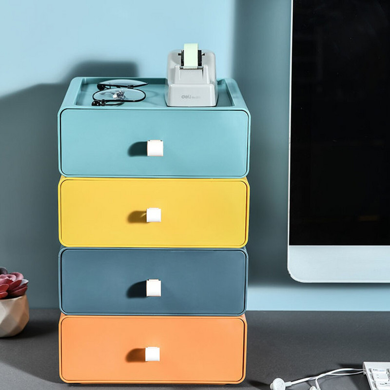 Úložný box na stôl so zásuvkami, stohovateľné zásuvky na stôl s rukoväťou, veľkokapacitný organizér na makaróny, opakovane použiteľný