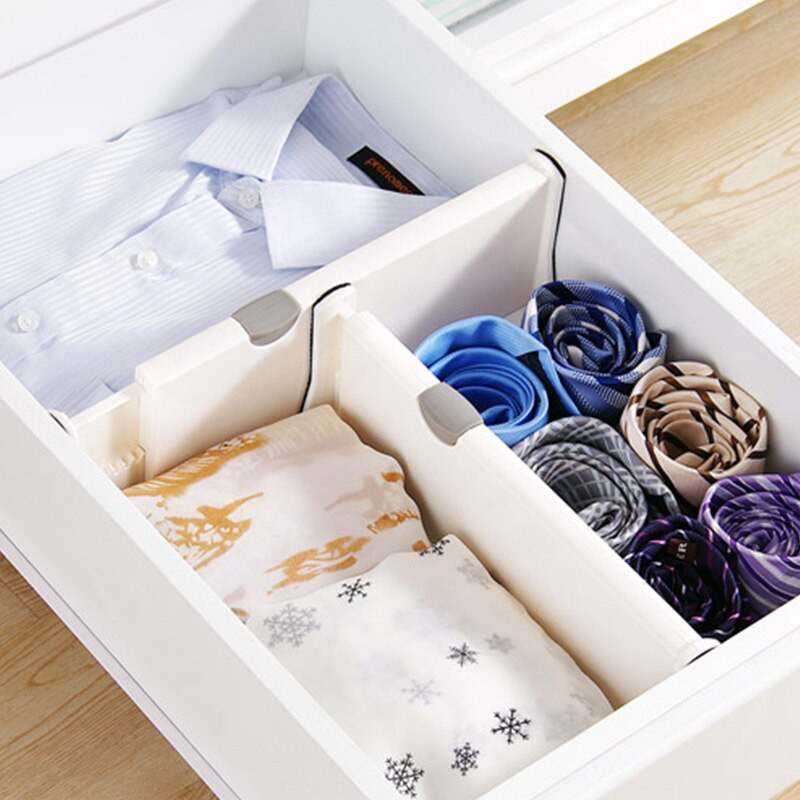 Állítható tároló fiókok elválasztó Behúzható műanyag fiókelválasztó tartó Konyhai fiók rendszerező Szekrény fiókelválasztók