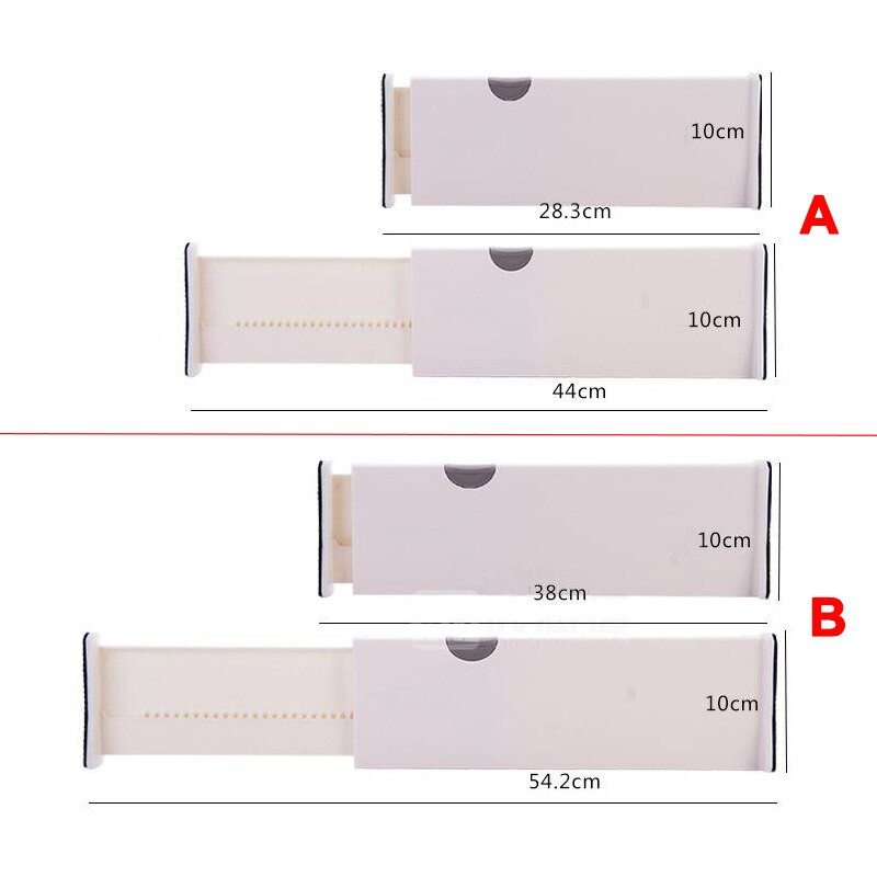 Állítható tároló fiókok elválasztó Behúzható műanyag fiókelválasztó tartó Konyhai fiók rendszerező Szekrény fiókelválasztók