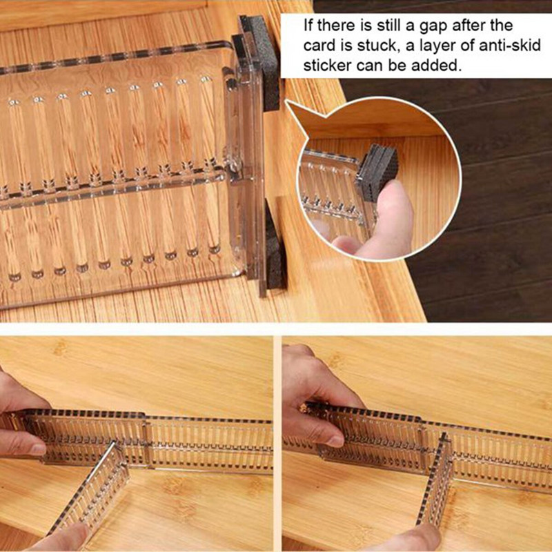 2 ks nastaviteľná oddeľovacia priečka do zásuviek, deliaca priečka, ponožky, skriňa, úložný organizér, deliaca doska, organizéry do šindľov, príslušenstvo do domácnosti