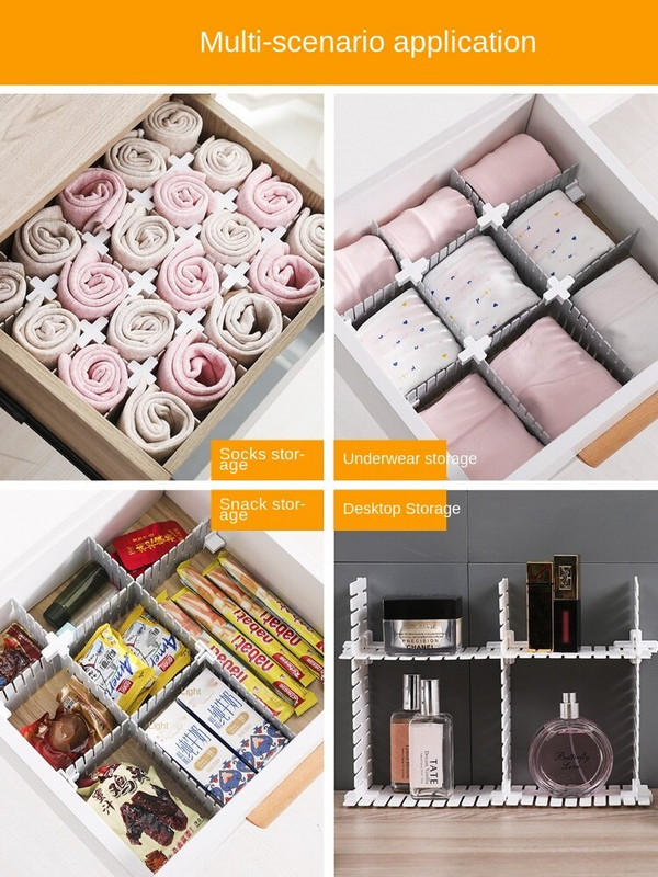 Získajte priečku Triediaca mriežka Priečka Teleskopická spodná bielizeň Ponožky Bezplatná kombinácia Klasifikácia Prepážky Plastové