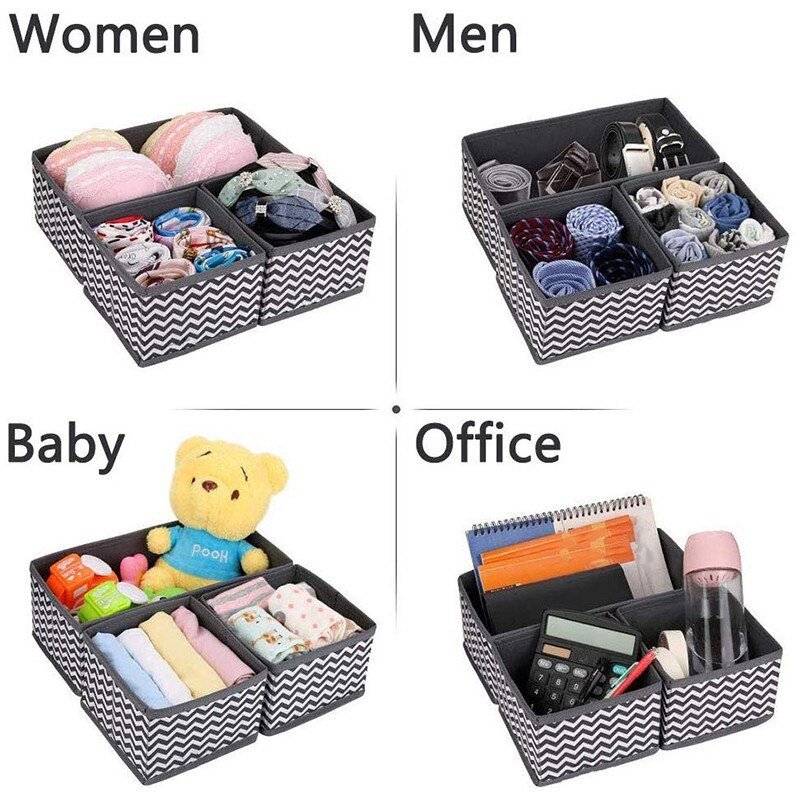 6/8/10 ks netkaná úložná krabica na spodnú bielizeň, skladacia zásuvka na ponožky a oblečenie, triediaca krabica na podprsenky, skriňa, kontajner so zásuvkami, domáce úložné priestory