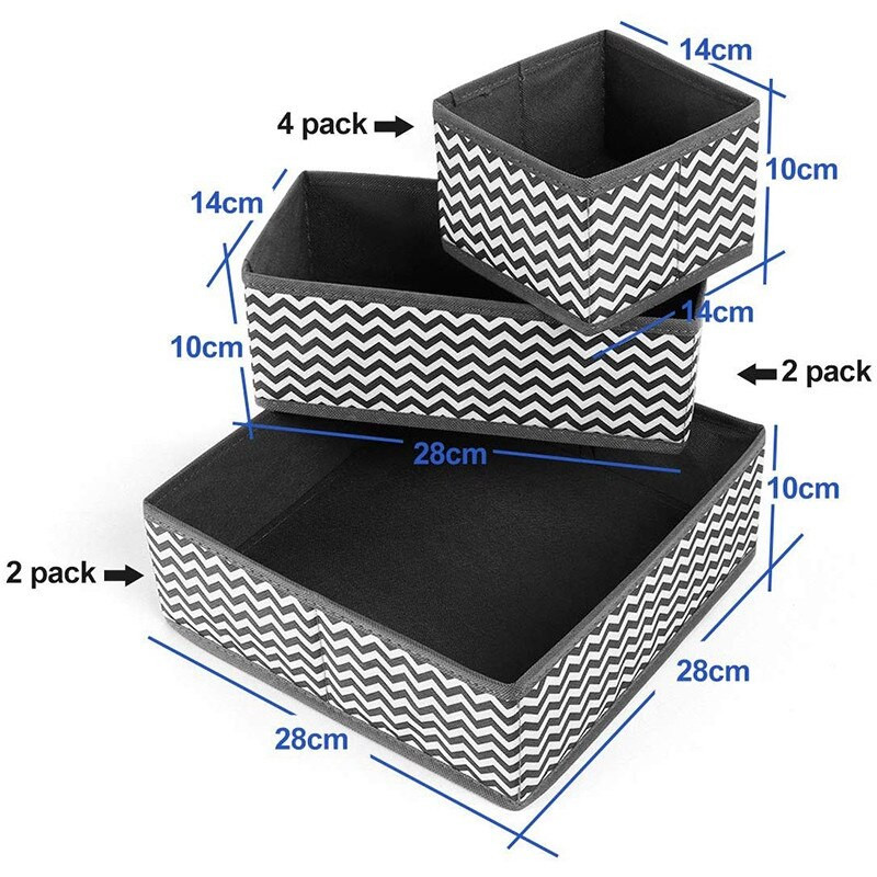 6/8/10 ks netkaná úložná krabica na spodnú bielizeň, skladacia zásuvka na ponožky a oblečenie, triediaca krabica na podprsenky, skriňa, kontajner so zásuvkami, domáce úložné priestory
