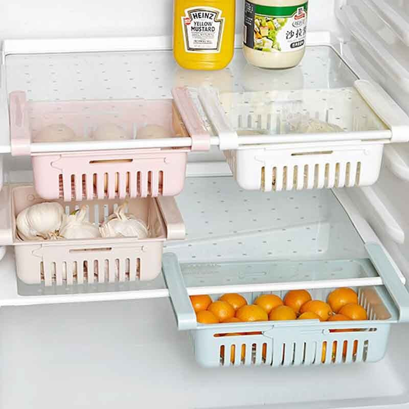 Výsuvný úložný priestor do chladničky, zásuvkový kôš na udržiavanie čerstvosti, úložný priestor na odtok, triediaci kôš na kuchynské potreby