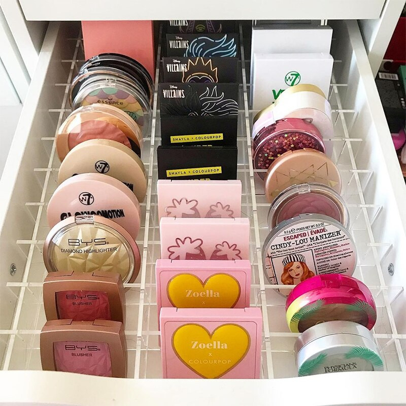 Set separatoare acrilice ANON pentru comoda MALM cu 6 sertare/oglinda, organizator de machiaj acrilic Separatoare sertare MALM, depozitare machiaj