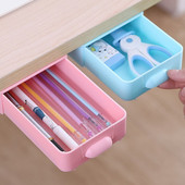 Kreatívny skrytý úložný box, samolepiaci zásuvkový úložný box, stolový úložný box, zásuvkový organizér na drobnosti, posuvný organizér