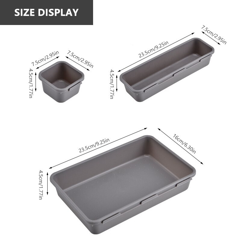 8 ks úložných zásuviek na papierenské potreby pre domácnosť, prachotesné organizéry na make-up pre ženy do kuchyne, kúpeľňové doplnky