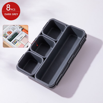 8 ks rozdeľovacích zásuviek, organizér na úložné priestory, krabica, kancelária, domáca kuchyňa, kúpeľňa, skriňa, stôl, organizér na šperky a make-up