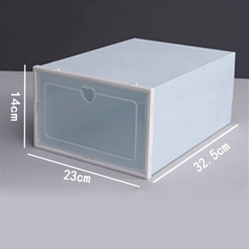 Прозрачен PP подреждащ се прахоустойчив флип чекмедже Кутия за обувки Контейнер за домашен органайзер Пластмасови кутии за обувки Подреждащи се кутии за съхранение
