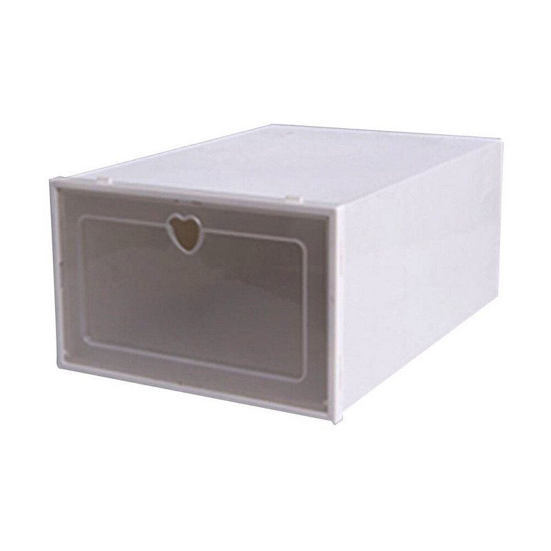 Skaidrus PP, sukraunamas dulkėms atsparus varstomų stalčių batų dėžutė, namų laikymo talpykla, tvarkyklė Plastikinės batų dėžutės, sukraunamos sandėliavimo dėžutės