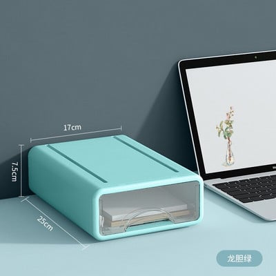 Opberglades Desk Organizer Document Diversen Houder Cosmetische Desktop Opbergdoos Kabinet Home Office Briefpapier Stapelbaar