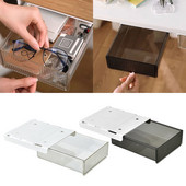 Samolepiaci úložný box Hiddens pod stôl, organizér na make-up, úložný box pod stôl, zásuvkový organizér, úložný box na kancelárske potreby