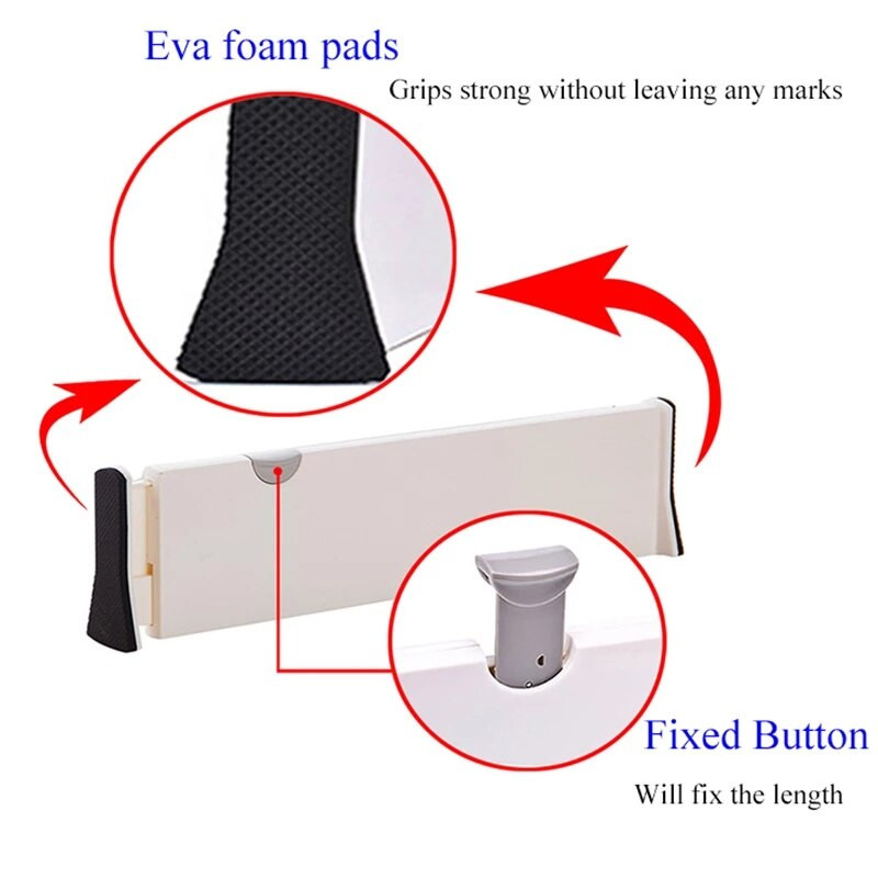 Nastaviteľný úložný priestor, deliaca priečka, výsuvný plastový držiak na zásuvky, oddeľovač do domácnosti, oddeľovač s klapkou