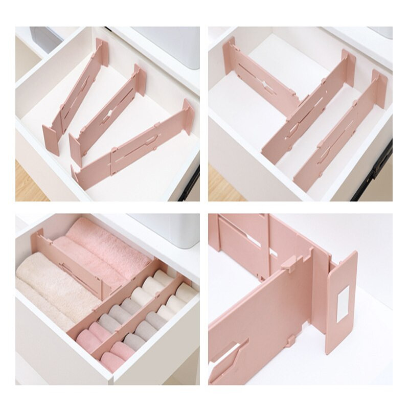 2бр. Органайзер за чекмеджета Разделител Регулируем разделител за чекмеджета Направи си сам Рафтове за съхранение Домакински гардероб Шкаф Разделителна преградна дъска