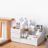 Veľkokapacitná úložná krabica na kozmetiku, organizér na make-up, šperky, lak na nechty, kontajner na make-up, stolová úložná krabica na drobnosti