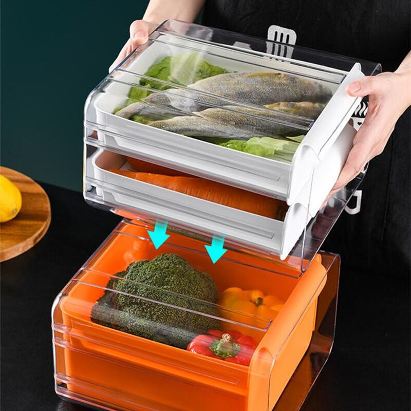 Ladica Hladnjak Kutija za pohranu svježeg voća Prozirna plastična posuda za hranu Kuhinjski ormarić Organizator Dodaci Hladnjak Karton za jaja