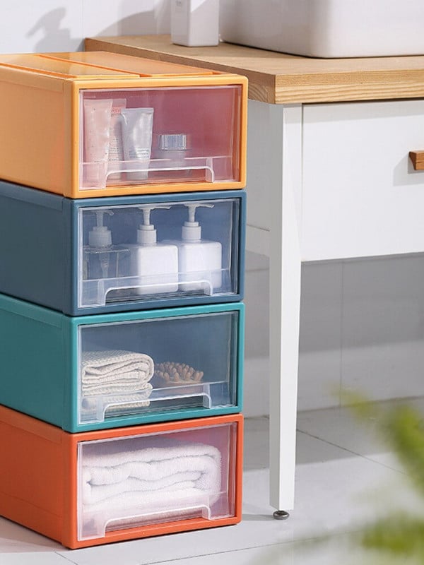 Úložný box so zásuvkami, priehľadný, moderný, jednoduchý, šatník, triediaci, úložný box na oblečenie, plastový vnútorný úložný box na oblečenie