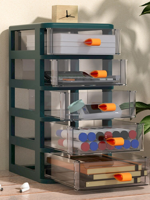 Priehľadná stolová kanvica na kozmetiku, prachotesná nádoba na kozmetiku, organizér do domácnosti, úložný box, plastová mini úložná zásuvka na stôl