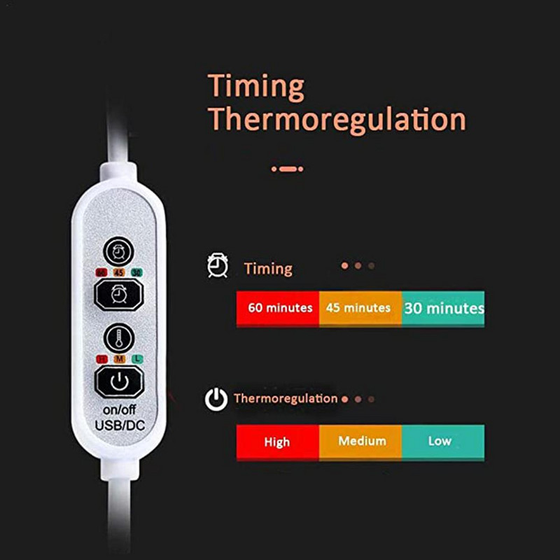 45x80 cm USB elektrinis šildomas skara, plaunama 3 karščio nustatymai su laiko funkcija šildoma antklodė #W0