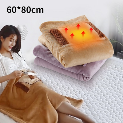 USB електрическо одеяло, меко, по-дебело нагревателно легло, по-топло за машинно пране, термостат, електрическа нагревателна подложка за домашен офис 60*80 см