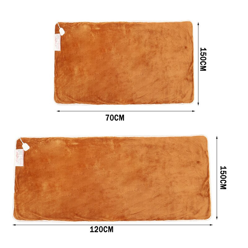 Pătură electrică Încălzitor mai gros, un singur pat dublu, termostat, covoraș de încălzire electrică, catifea aurie, țesătură groasă 110 V/220 V