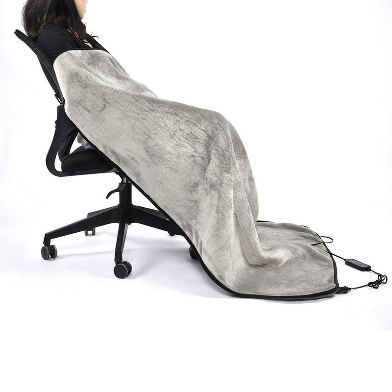 12v auto ajastatud temperatuuriregulaatoriga küttetekk hall flanell 145*100cm suure digiekraaniga elektritekk #W0