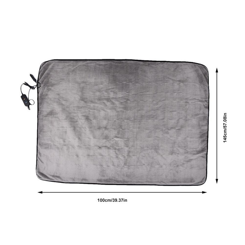 12v auto ajastatud temperatuuriregulaatoriga küttetekk hall flanell 145*100cm suure digiekraaniga elektritekk #W0