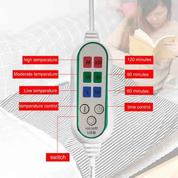 5V USB Отопляемо одеяло Интелигентно регулируемо време По-топло за носене Отопляем шал Меко електрическо нагревателно одеяло за матрак 140x80CM