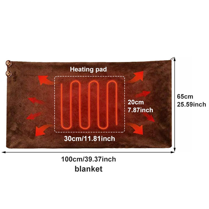 Za kauč na razvlačenje Meki pliš Kampiranje Zima Toplo Putovanje USB grijanje Postavke tajmera za automobil Prijenosna električna deka periva u perilici