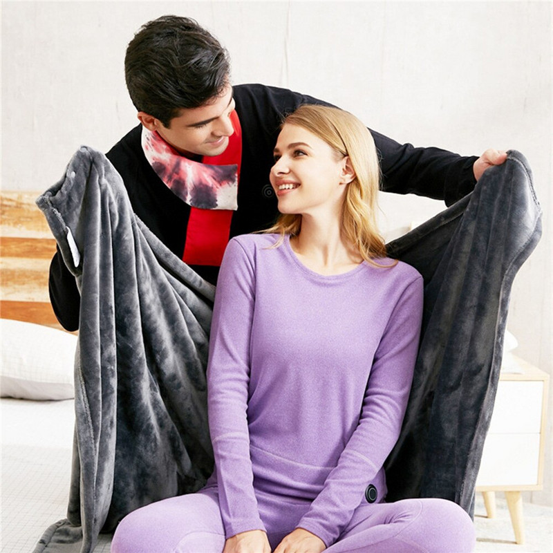 150x85cm zimná koralová flanelová vyhrievaná deka, USB vyhrievaný teplý šál, hrubší ohrievač tela, mäkká vyhrievacia deka