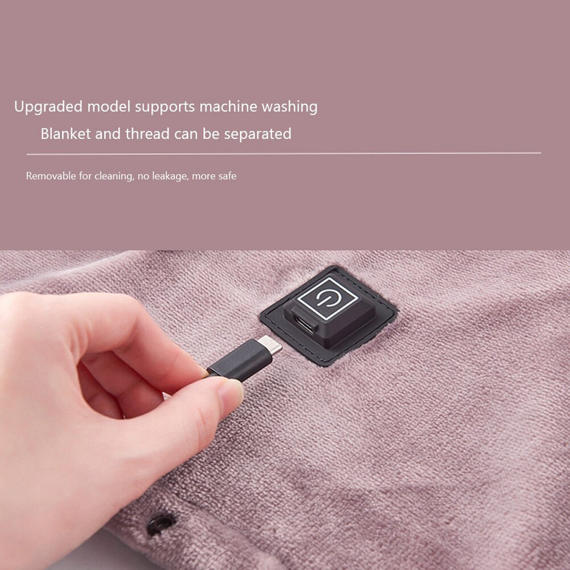 5V USB електрическо нагревателно одеяло Домакински консумативи Електрическо нагревателно шалте Меко, удобно за кожата, акумулаторно за тяло, врата, краката