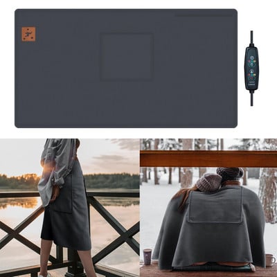 Elektrická deka s USB rozhraním, ochrana proti prehriatiu, 3-páková 5V vyhrievacia deka, vyhrievaná deka pre kanceláriu, domácnosť, vnútorné a vonkajšie použitie, chrbát, nohy a ruky