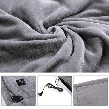 Θέρμανση USB κουβέρτα σάλι που πλένεται ζεστή κουβέρτα για το γραφείο στο σπίτι Μαλακό θερμικό φουλάρι από κοραλί φλις Χειμώνας Ζεστό μαξιλάρι ώμου