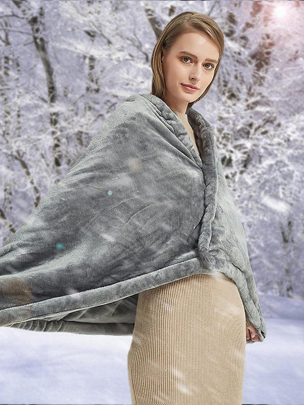 USB fűtő kendő takaró Mosható meleg takaró otthoni irodához Puha korall gyapjú termikus sál Téli meleg vállpárna