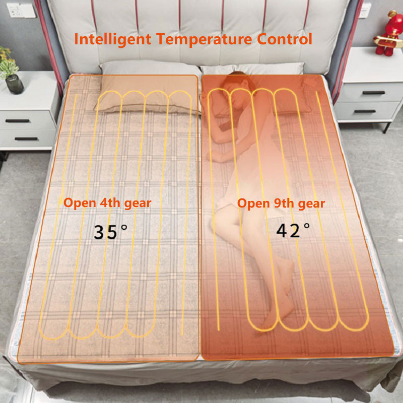 Električna deka Grijana plahta Termalno grijanje Krevet 220v/110v 80x150cm Dvostruko inteligentno vrijeme Dvostruka dvostruka kontrola temperature