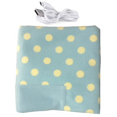 Prenosná elektrická vyhrievaná deka s USB, auto, kancelária, teplá deka s vreckom, zimný domáci detský polyesterový koberec 88x65cm