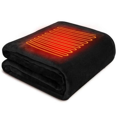 Dvoslojna flanelska USB električna grijaća deka, topli šal, zimska velika veličina 145x65 cm, kućanska grijača, električna grijana deka