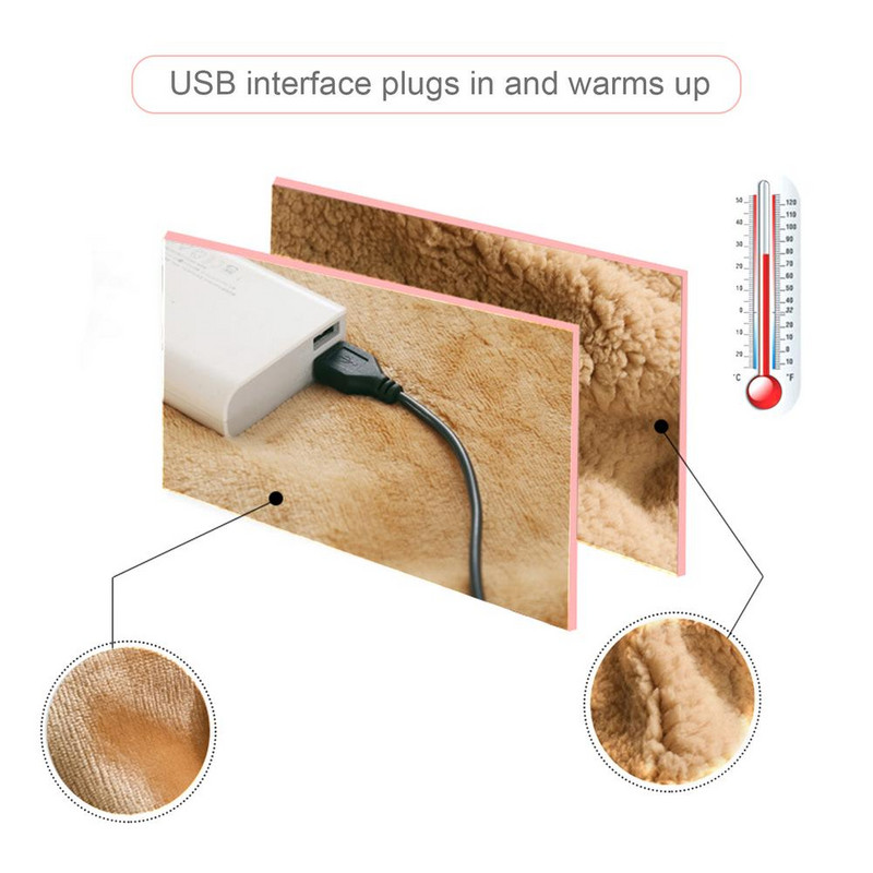USB električna deka grijač za ruke jastučići za koljena grijač za kućnu uredsku sobu podne mekana grijaća deka 60X80cm