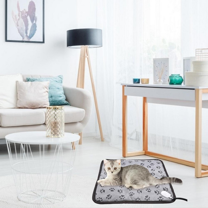 Naujas vandeniui atsparus naminių gyvūnėlių elektrinis šildymo padas Žieminis šunų lovos šildytuvas katės šilta antklodė EU/US kištuko reguliuojamos temperatūros kėdės pagalvėlė