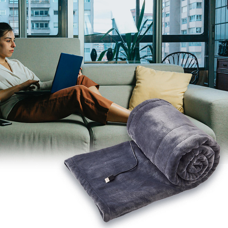 Flanelová elektrická vyhrievaná deka s USB pripojením, 55x31 palcov, 3 prevody, viacúčelová, teplá